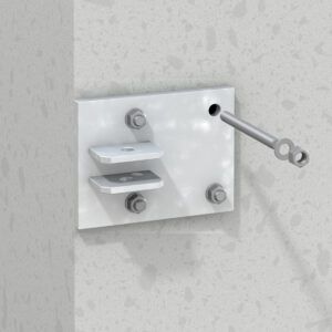 211 Montageplatte Für Tor An Mauer Detailansicht Montiert An Tr